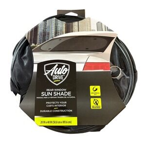 Auto Drive Rear Window Sun Shade Black Universal Fit 20x40 Inch NEW